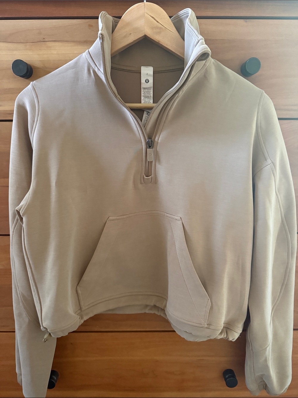 lululemon Brushed Softstreme Half Zip in Filbert Tan Size 2